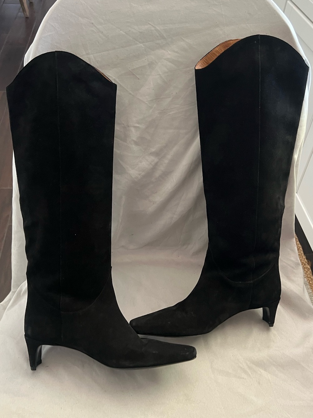 STAUD WALLY Black Suede Western Boots US 9.5 /EU 39.5 NEW $595
